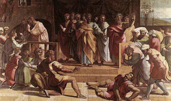 RAFFAELLO Sanzio The Death of Ananias oil painting image